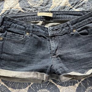 Bullhead Dark Blue Denim Cuffed Shorts